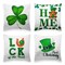 G128 St Patrick's Day Decoration Gnome Luck Shamrock Waterproof Throw Pillow Covers | 18 x 18 in | Set of 4, Beautiful Cushion Covers for St Patrick's Day Sofa Couch Decoration